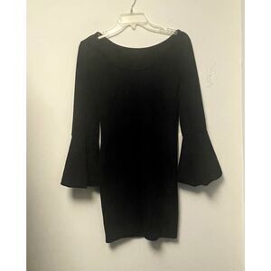 Alythea Women Long Bell Sleeve Black Dress